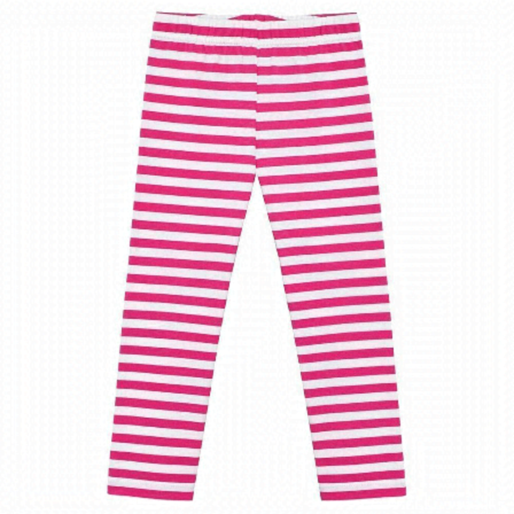 𝅺neon Pink and White Striped Leggings